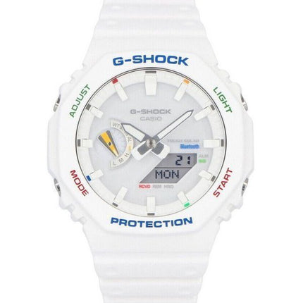 Casio G-Shock Analog-Digital-Harzarmband weißes Zifferblatt Robuste Solar GA-B2100FC-7A 200M Herrenuhr