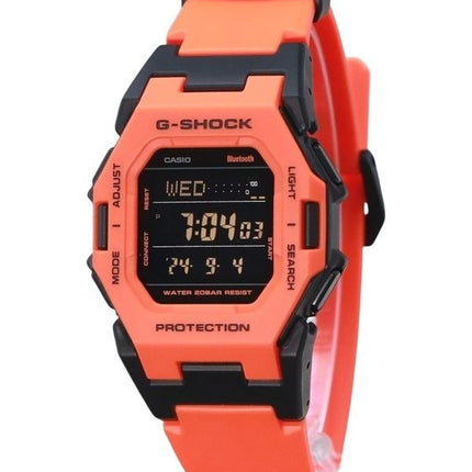 Casio G-Shock Digital Smartphone Link Biobasiertes orangefarbenes Harzarmband Quarz GD-B500FL-4 200M Herrenuhr