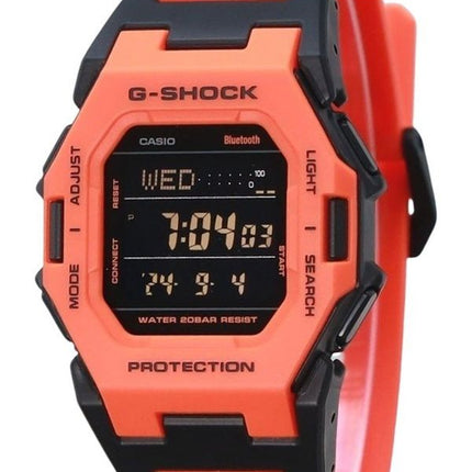 Casio G-Shock Digital Smartphone Link Biobasiertes orangefarbenes Harzarmband Quarz GD-B500FL-4 200M Herrenuhr