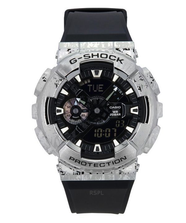 Casio G-Shock G-Steel Analog Digital Grunge Camouflage Harzarmband schwarzes Zifferblatt Quarz GM-110GC-1A 200M Herrenuhr