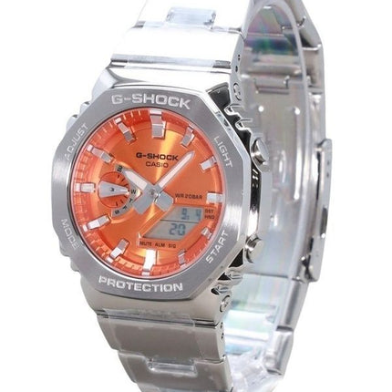 Casio G-Shock G-Steel Analog-Digital-Quarzuhr mit orangefarbenem Zifferblatt GM-2110D-4A 200M Herrenuhr