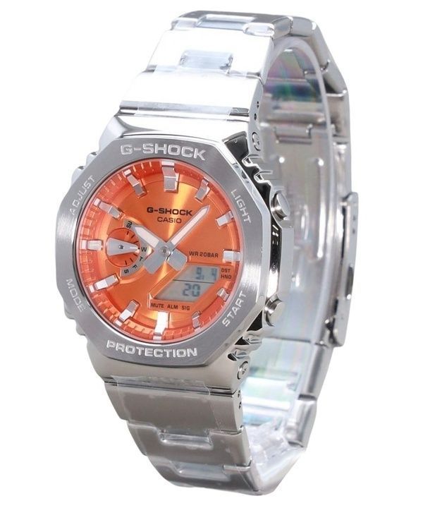 Casio G-Shock G-Steel Analog-Digital-Quarzuhr mit orangefarbenem Zifferblatt GM-2110D-4A 200M Herrenuhr