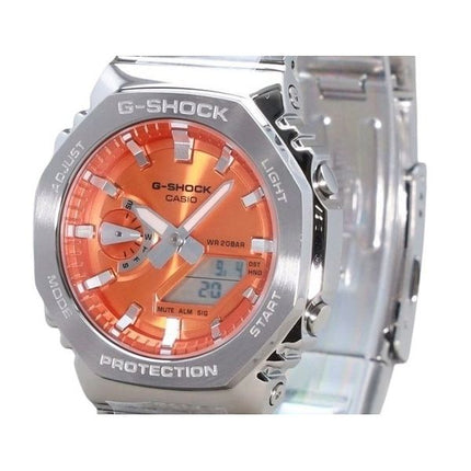 Casio G-Shock G-Steel Analog-Digital-Quarzuhr mit orangefarbenem Zifferblatt GM-2110D-4A 200M Herrenuhr