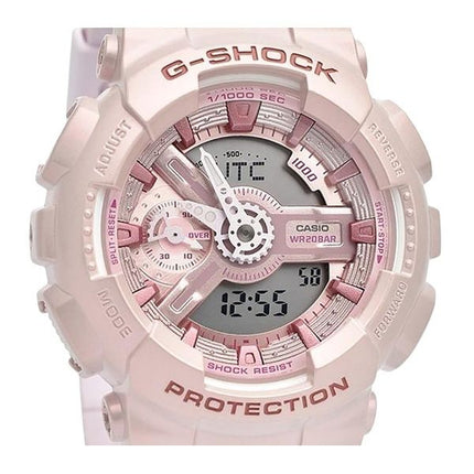 Casio G-Shock Analog-Digital-Quarzuhr aus biobasiertem Harz mit rosa Zifferblatt GMA-S110ST-4A 200M für Damen