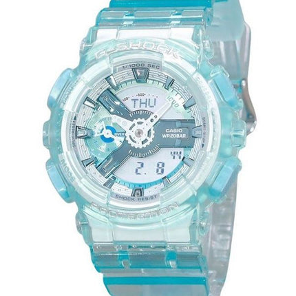 Casio G-Shock Analog Digital Virtual Worlds durchscheinendes hellblaues mehrfarbiges Zifferblatt Quarz GMA-S110VW-2A 200M Damenu