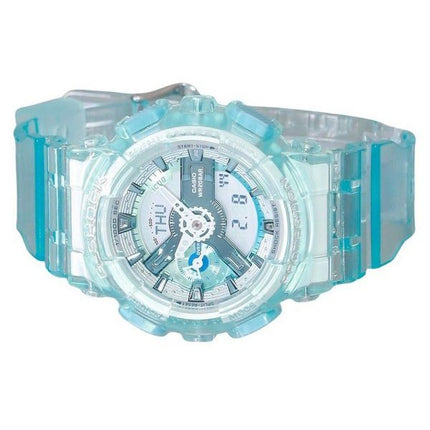 Casio G-Shock Analog Digital Virtual Worlds durchscheinendes hellblaues mehrfarbiges Zifferblatt Quarz GMA-S110VW-2A 200M Damenu