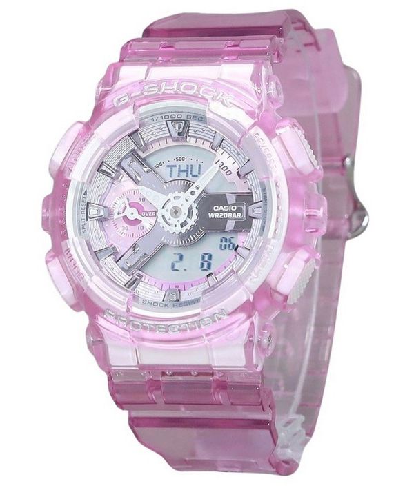 Casio G-Shock Analog Digital Virtual Worlds durchscheinendes rosa mehrfarbiges Zifferblatt Quarz GMA-S110VW-4A 200M Damenuhr