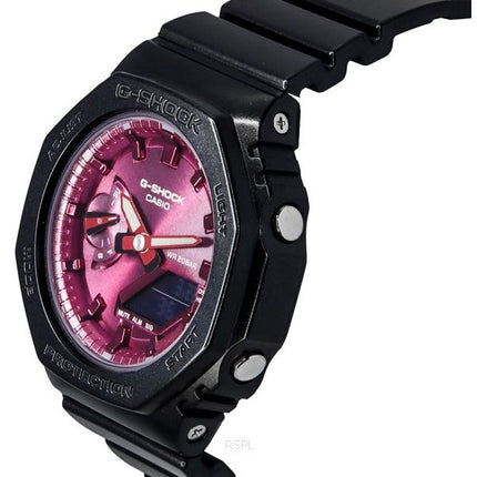 Casio G-Shock Analog-Digital-Harzarmband mit burgunderrotem Zifferblatt und Quarz GMA-S2100RB-1A 200M Damenuhr