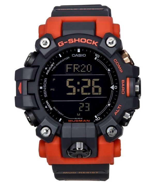 Casio G-Shock Mudman Master Of G-Land Digital Orange und Schwarz Harzarmband Solar GW-9500-1A4 200M Herrenuhr