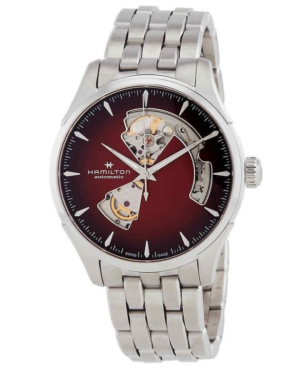 Hamilton Jazzmaster Edelstahl Burgunder Open Heart Zifferblatt Automatik H32675170 Herrenuhr