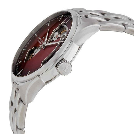 Hamilton Jazzmaster Edelstahl Burgunder Open Heart Zifferblatt Automatik H32675170 Herrenuhr