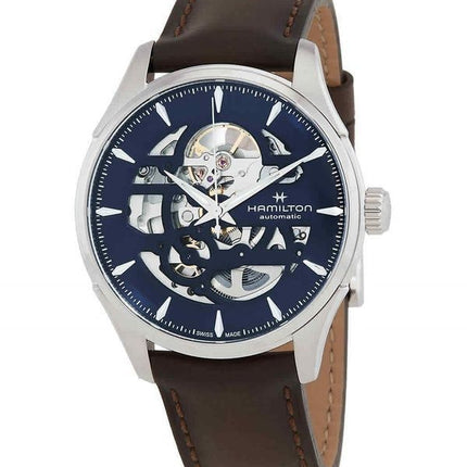 Hamilton Jazzmaster Skeleton Lederarmband blaues Zifferblatt Automatik H42535541 Herrenuhr