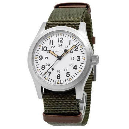 Hamilton Khaki Field, Nylonarmband, weißes Zifferblatt, mechanisch, H69529913, Herrenuhr