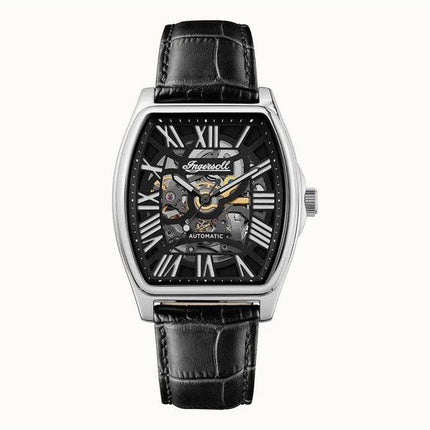 Ingersoll The California Lederarmband Skelett schwarzes Zifferblatt Automatik I14202 Herrenuhr