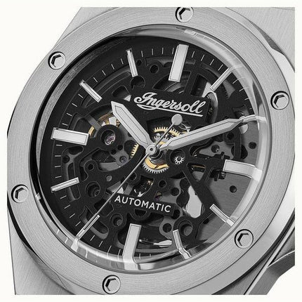 Ingersoll The Baller Edelstahl Schwarzes Skelett-Zifferblatt Automatik I15002 Herrenuhr