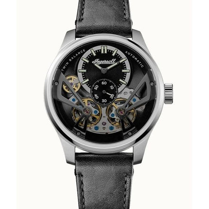 Ingersoll The Naismith Lederarmband Schwarzes Skelett-Zifferblatt Automatik I16101 Herrenuhr