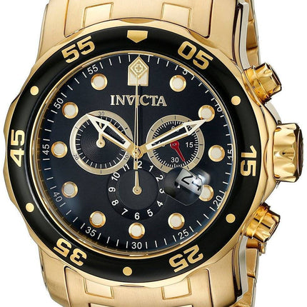 Invicta Pro Diver Chronograph Gold Tone 200 M INV0072/0072 Herrenuhr