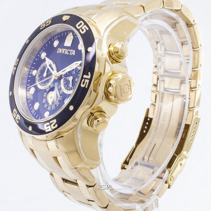 Invicta Pro Diver Chronograph Gold Tone 200 M INV0072/0072 Herrenuhr