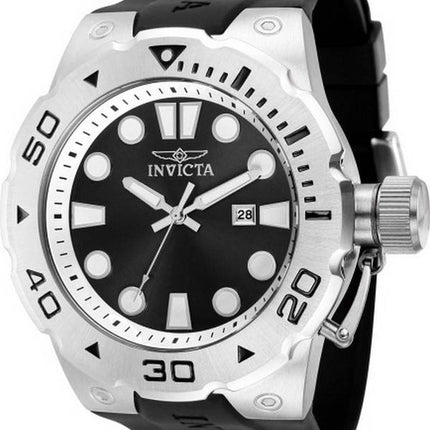 Invicta Pro Diver Silikon Schwarzes Zifferblatt Quarz 36996 100M Herrenuhr