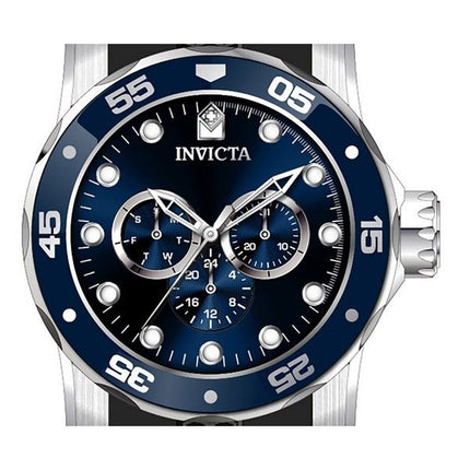 Invicta Pro Diver Scuba GMT Silikonarmband, blaues Zifferblatt, Quarz, 45722, 50 m, Herrenuhr