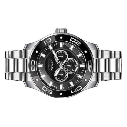 Invicta Pro Diver Scuba GMT Edelstahl schwarzes Zifferblatt Quarz 45756 100M Herrenuhr