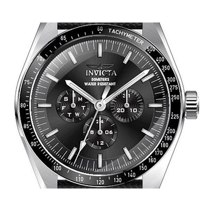 Invicta Specialty GMT Nylonarmband, schwarzes Zifferblatt, Quarz 45970 Herrenuhr