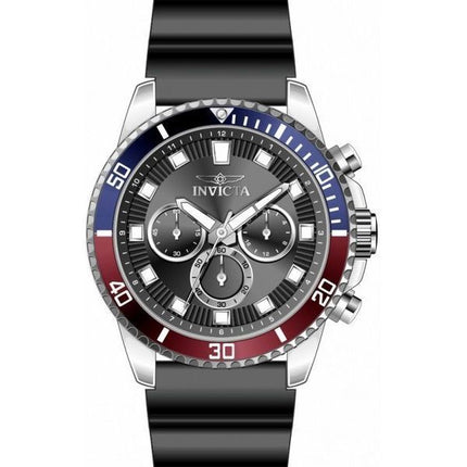 Invicta Pro Diver Chronograph Silikonarmband, schwarzes Zifferblatt, Quarz 46119 Herrenuhr