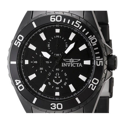 Invicta Ocean Voyage Chronograph Edelstahl schwarzes Zifferblatt Quarz 46284 Herrenuhr