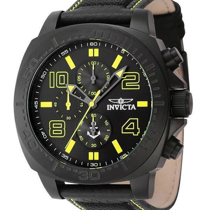 Invicta Ocean Voyage Chronograph, Nylonarmband, schwarzes Zifferblatt, Quarz 46287, Herrenuhr