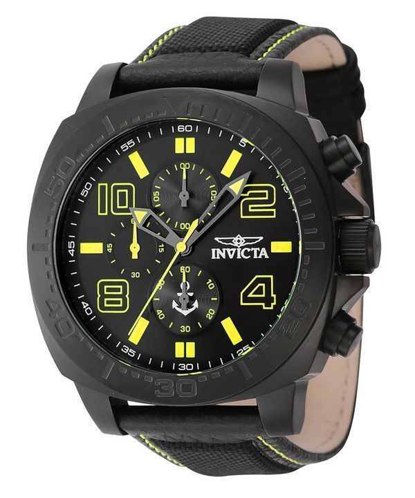 Invicta Ocean Voyage Chronograph, Nylonarmband, schwarzes Zifferblatt, Quarz 46287, Herrenuhr