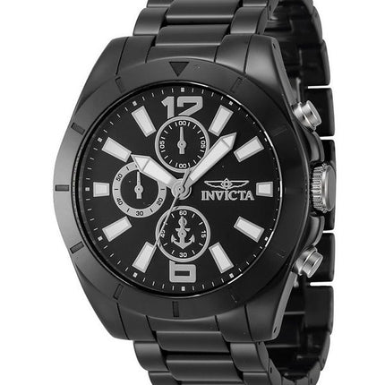 Invicta Ocean Voyage Chronograph, Keramikarmband, schwarzes Zifferblatt, Quarz, 46298, 100 m, Herrenuhr