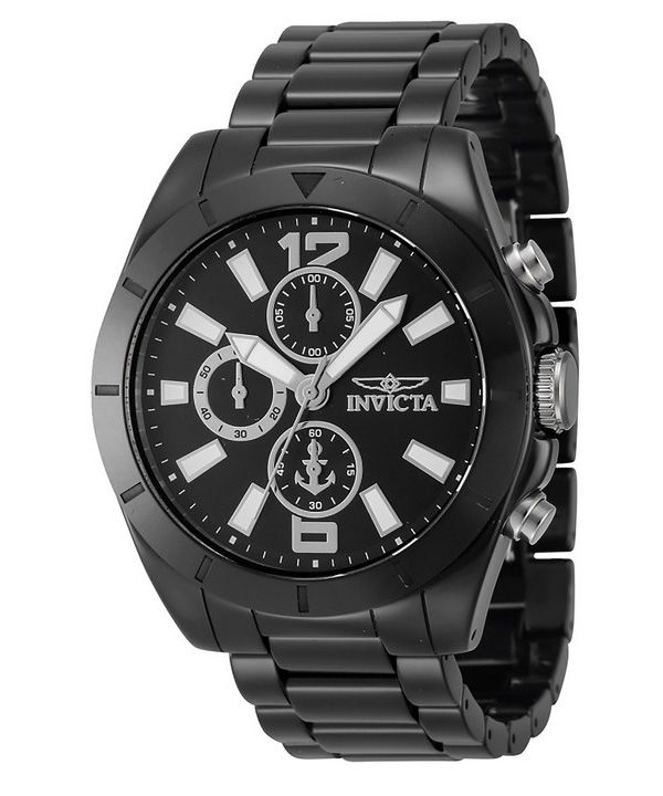 Invicta Ocean Voyage Chronograph, Keramikarmband, schwarzes Zifferblatt, Quarz, 46298, 100 m, Herrenuhr