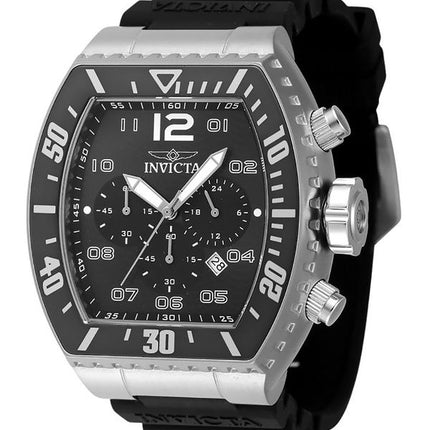 Invicta Pro Diver Chronograph Silikonarmband schwarzes Zifferblatt Quarz 47282 100M Herrenuhr