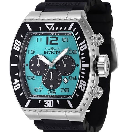 Invicta Pro Diver Chronograph Silikonarmband türkisfarbenes Zifferblatt Quarz 47285 100M Herrenuhr