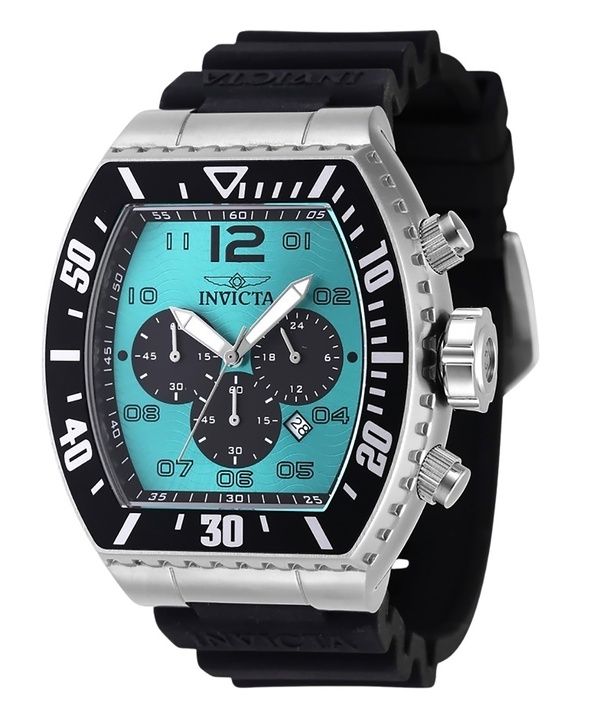 Invicta Pro Diver Chronograph Silikonarmband türkisfarbenes Zifferblatt Quarz 47285 100M Herrenuhr