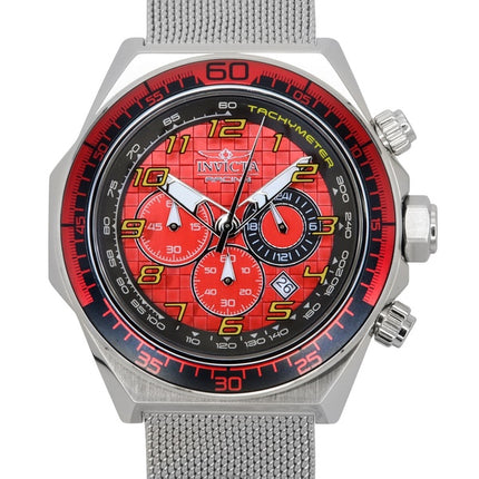 Invicta Racing Chronograph Edelstahl Rotes Zifferblatt Quarz 47900 Herrenuhr