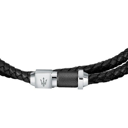 Maserati Jewels Armband aus recyceltem Leder und Edelstahl JM223AVE18 für Herren