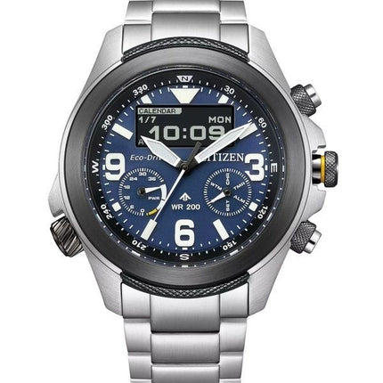 Citizen Promaster Land 35. Jahrestag Chronograph blaues Zifferblatt Eco-Drive JV1006-51L 200M Herrenuhr