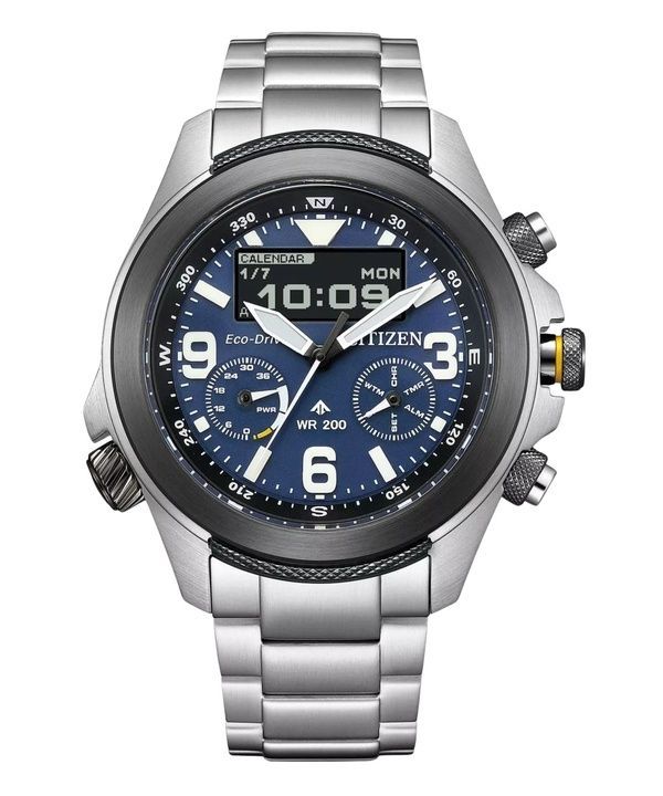 Citizen Promaster Land 35. Jahrestag Chronograph blaues Zifferblatt Eco-Drive JV1006-51L 200M Herrenuhr