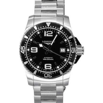 Longines HydroConquest Automatik-Taucheruhr L3.742.4.56.6 300M aus Edelstahl mit schwarzem Zifferblatt