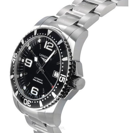 Longines HydroConquest Automatik-Taucheruhr L3.742.4.56.6 300M aus Edelstahl mit schwarzem Zifferblatt