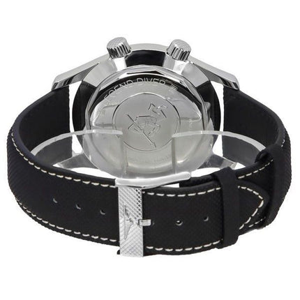 Longines Legend Diver Lederarmband, schwarzes Zifferblatt, automatische Herrenuhr L3.774.4.50.0 300M