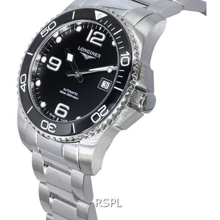 Longines HydroConquest Sunray Schwarz mit Super-LumiNov-Zifferblatt Automatische Taucheruhr L3.781.4.56.6 300M Herrenuhr