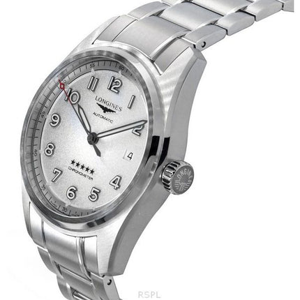 Longines Spirit Chronometer Edelstahl Silbernes Zifferblatt Automatik L3.810.4.73.6 100M Herrenuhr