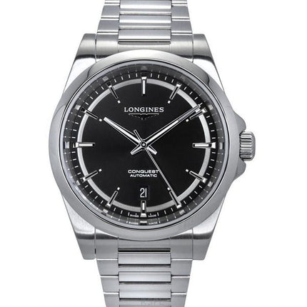 Longines Conquest Edelstahl Sunray schwarzes Zifferblatt Automatik L3.830.4.52.6 100M Herrenuhr