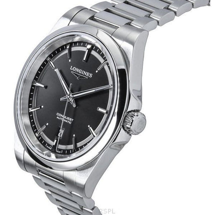 Longines Conquest Edelstahl Sunray schwarzes Zifferblatt Automatik L3.830.4.52.6 100M Herrenuhr