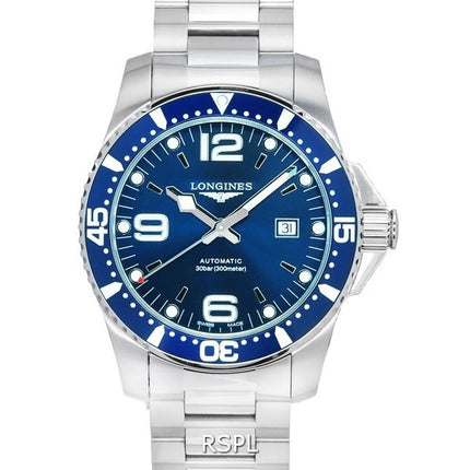 Longines HydroConquest Sunray Blue mit Super-LumiNova-Zifferblatt Automatische Taucheruhr L3.841.4.96.6 300M Herrenuhr