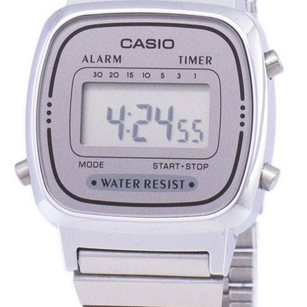 Casio Digital Edelstahl Alarm Timer LA670WA-7DF LA670WA-7 Damenuhr