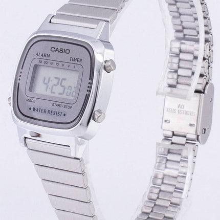 Casio Digital Edelstahl Alarm Timer LA670WA-7DF LA670WA-7 Damenuhr