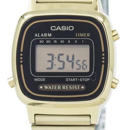 Casio Digital Edelstahl Alarm Timer LA670WGA-1DF LA670WGA-1 Damenuhr